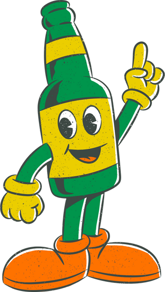 Retro St. Patrick’s Day Cartoon Beer Bottle